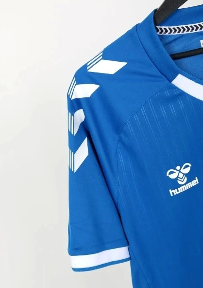 Hummel Fast Basic Tek Üst Futbol Forma Saks Mavi - Resim 3