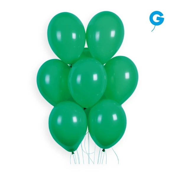 Balon Tek Renk 10" 100lü Yeşil Gemar ürün görseli 1