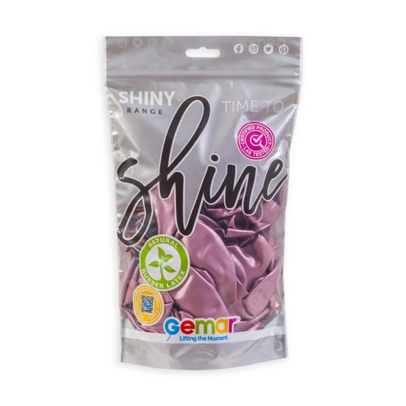 Balon Krom 13" 50li Pembe Gemar - Resim 3