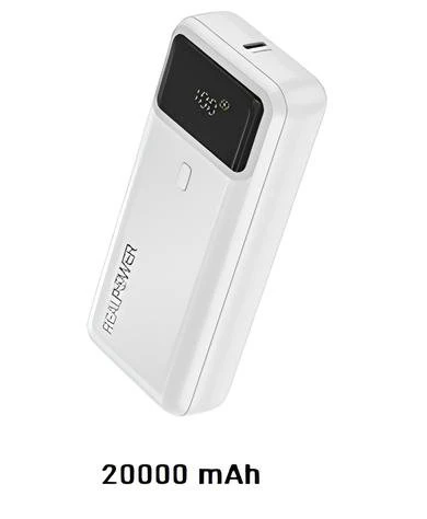 Realpower 20000 mAh Taşınabilir Powerbank BEYAZ ürün görseli 1