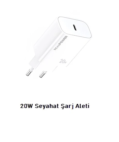 Realpower 20W Seyahat Şarj Aleti Type-C ürün görseli 1
