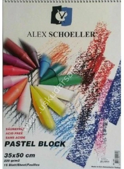 Alex Schoeller Fon Kartonu Pastel Block 15 YP 35X50 220 GR Spiralli ürün görseli 1