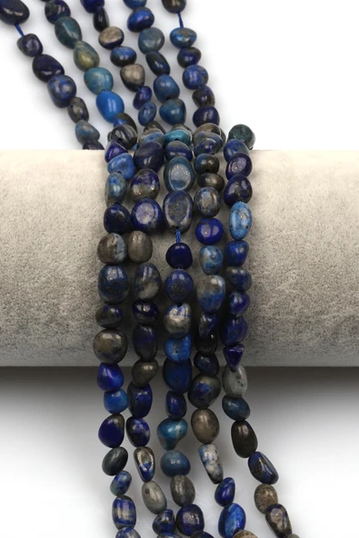 Lapis Lazuli Doğal Taş Dizi 6 x 8 mm Mercimek Kesim ürün görseli 1