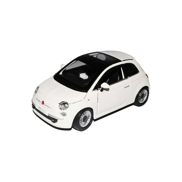 Burago 2007 Fiat 500 1:24 Beyaz Model Araba ürün görseli 1