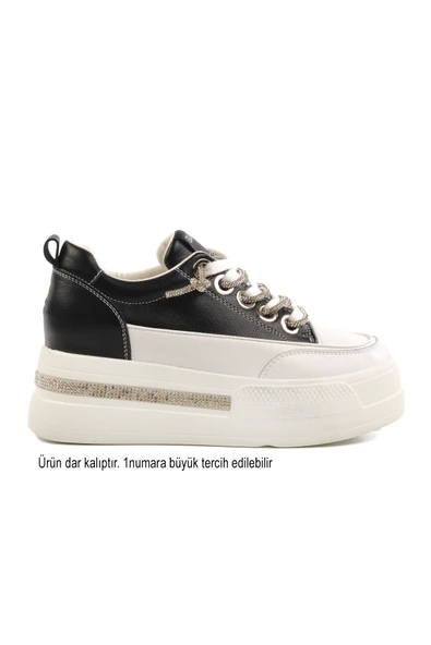 Siyah Yüksek Taban Kadın Sneaker ürün görseli 1