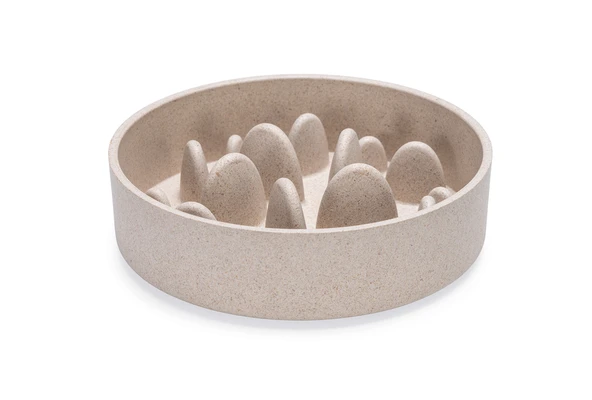 Beeztees DBL Köpek Yavaş Besleme Mama Kabı, Bambu, Bej, 17cm, 800ml ürün görseli 1