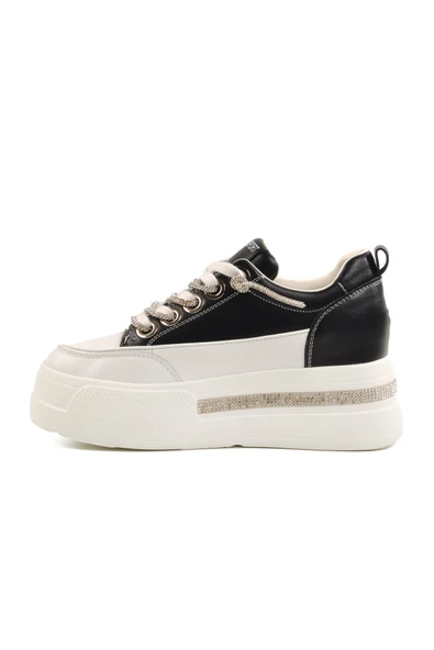 Siyah Yüksek Taban Kadın Sneaker - Resim 2
