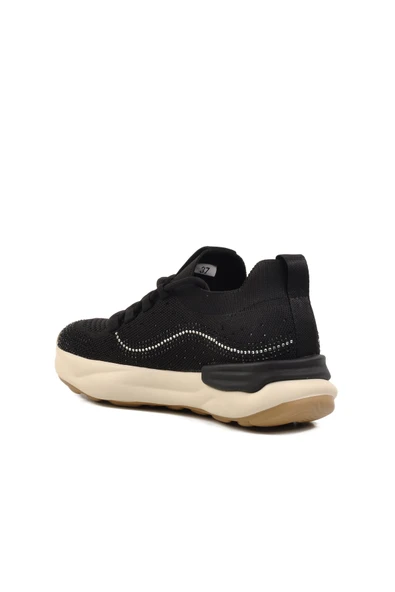 Siyah Triko Hafif Kadın Sneaker - Resim 4