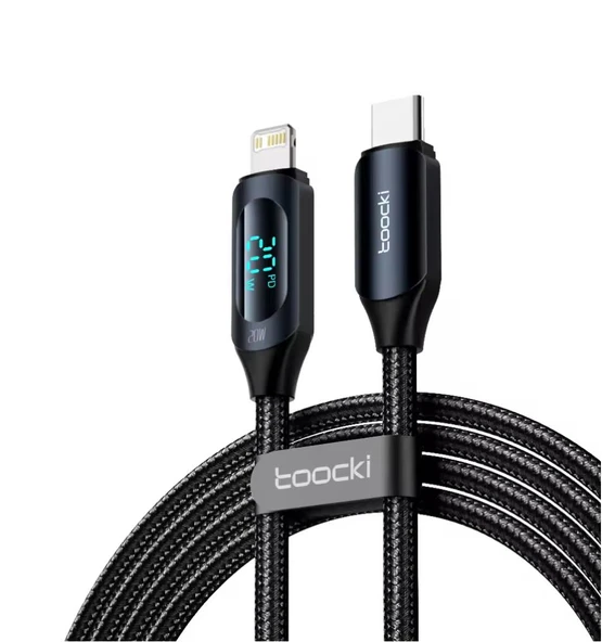 Toocki Dijital Ekran Type-c Apple Lightning Şarj Kablosu 36w 200cm ürün görseli 1