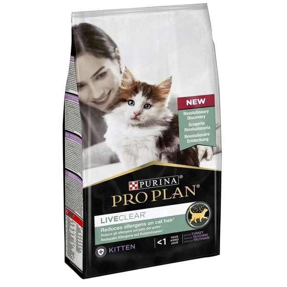 Pro Plan Live Clear Hindili Yavru Kedi Maması 1,4 Kg ürün görseli 1