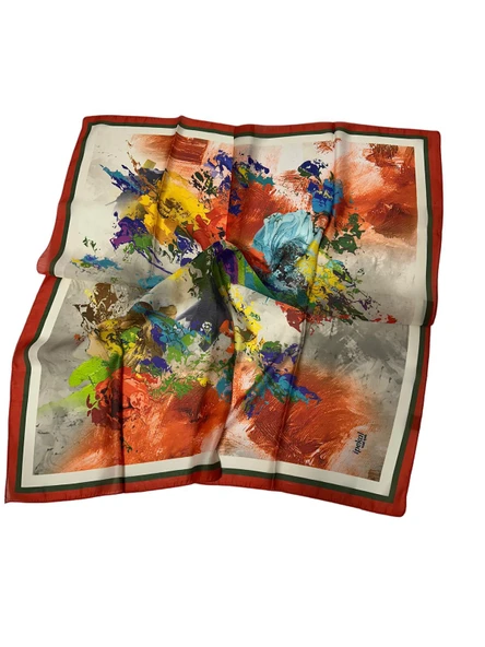 90 X 90 İpek Vual  İnce Eşarp - 04883 - Resim 6