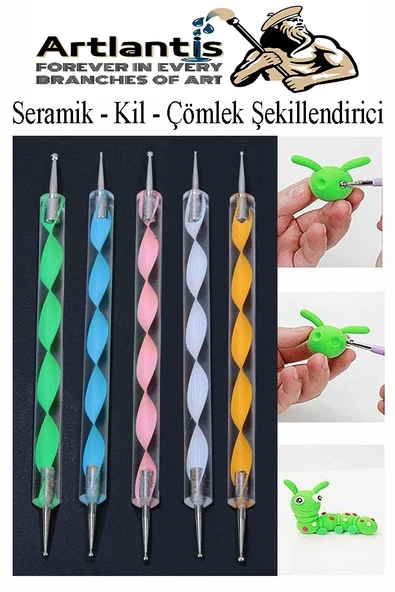Seramik Kil Çömlek Şekillendirici 5 li 1 Paket Akrilik Seramik Modelaj Oyma Seti Heykel Tasarım Deri Oyma Çizim Kalemi ürün görseli 1