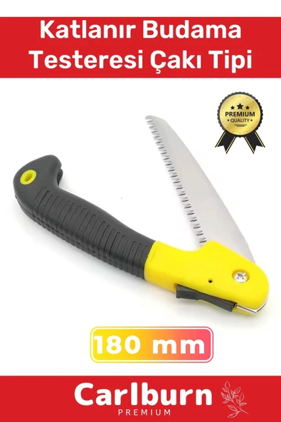 Premium Paslanmaz Çelik Dayanıklı Döner Saplı Ergonomik 180 MM Katlanır Budama Testeresi Çakı Tipi ürün görseli 1
