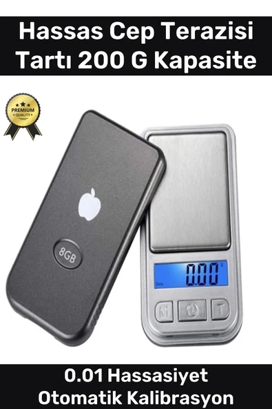 Lcd Ekranlı Otomatik Kapanma Kalibrasyon Hassas Cep Terazisi Tartı 200 G Kapasite 0.01 Hassasiyet ürün görseli 1