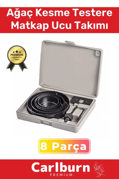 Premium 8 Parça Panç Seti Ağaç Kesme Alyan Anahtarlı Alçıpan Tavan Kesme Matkap Ucu Takımı ürün görseli 1
