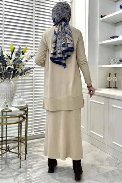 Gonca Taşlı Triko Tunik Taş - Resim 7