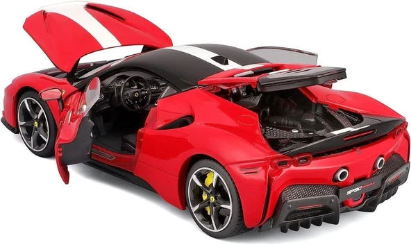 Bburago SF90 Stradale 1/18 Model Araba - Resim 3