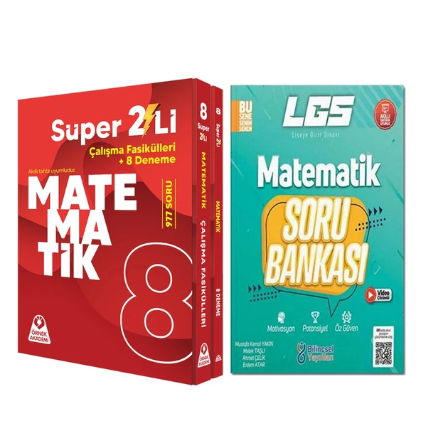 Örnek Akademi 8. Sınıf Süper İkili Matematik Seti ve Bilinçsel Soru Bankası Seti 2 Kitap ürün görseli 1