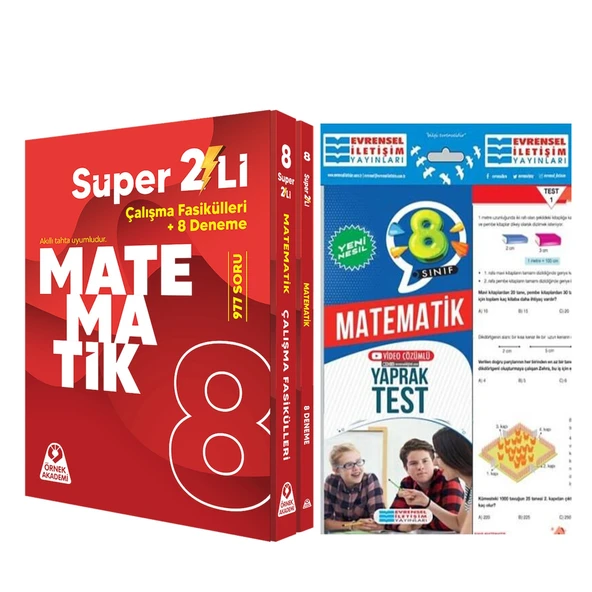 Örnek Akademi 8.Sınıf Süper İkili Matematik Seti ve Evrensel Yaprak Test Seti 2 Kitap ürün görseli 1