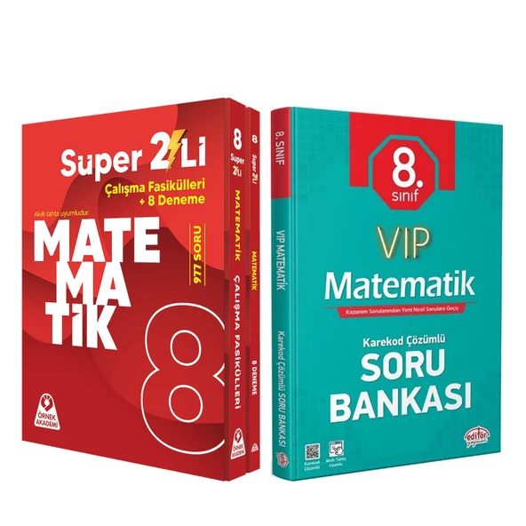 Örnek Akademi 8. Sınıf Süper İkili Matematik Seti ve Editör VİP Soru Bankası Seti 2 Kitap ürün görseli 1