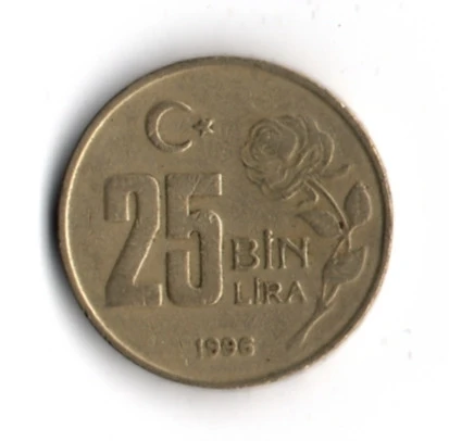 T.C. 25 000 Lira 1996 (mp1970) - Resim 2