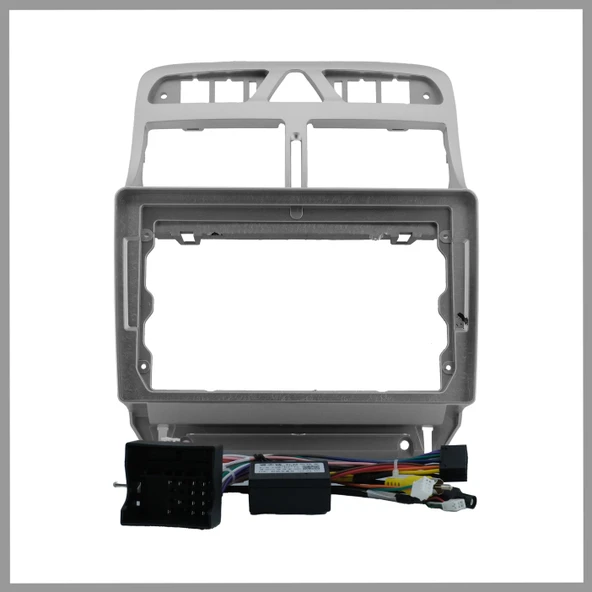PEUGEOT 307 2001-2008 UYUMLU GÜMÜŞ 9 INC ANDROID MULTİMEDYA ÇERÇEVESİ-SOKET-CANBUS ürün görseli 1