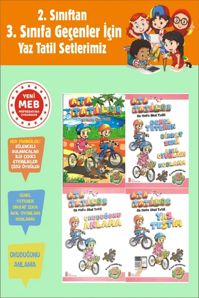2.Sınıftan 3.Sınıfa Geçenler İçin Ata Tatilde Seti (4 Kitap) ürün görseli 1