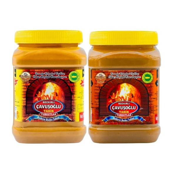 Bozkırlı Çavuşoğlu Odun Ateşinde Kepeksiz Bozkır Tahini 930g + Kepekli Bozkır Tahini 930g ürün görseli 1
