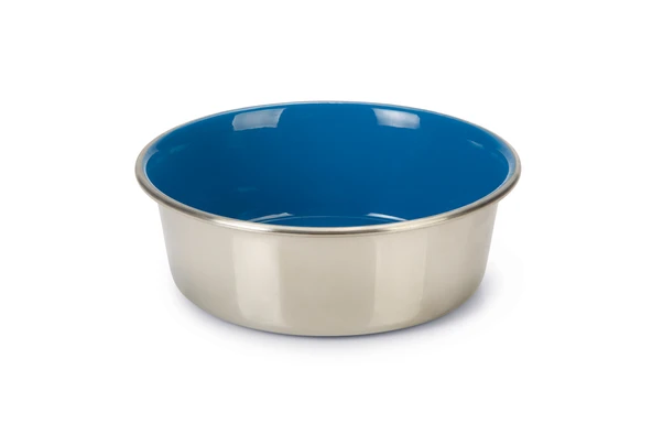 Beeztees Köpek Mama Su Kabı, Paslanmaz Çelik, İçi Mavi, 16cm, 940ml ürün görseli 1