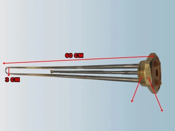 ENDER 1-1/4" inç 60cm 3000w Krom Güneş Enerjisi ve Termosifon Rezistansı 220v 8.5 Q Cr-Ni ürün görseli 1