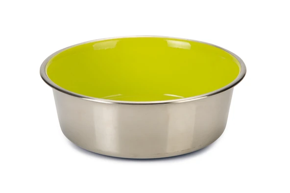 Beeztees Köpek Mama Su Kabı, Paslanmaz Çelik, İçi Sarı, 20cm, 1,9L ürün görseli 1