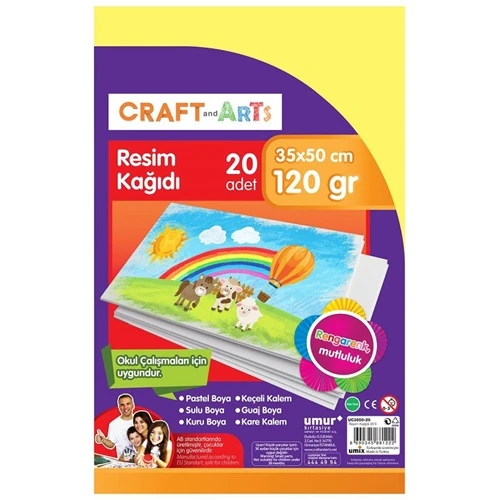 Umur Craft Arts Resim Kağıdı 35X50 120Gr 20Li - 3 paket ürün görseli 1