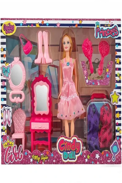 Cindy Doll Süper Kız Bavullu Makyaj Masalı Bebek Seti - Mavi Su Dünyası ürün görseli 1