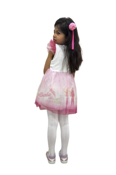 Barbie Baskılı  Kız Elbise 2/5  yaş - Resim 4