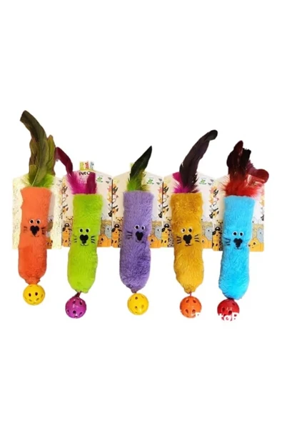 Catnipli Peluş Kedi Köpek Oyuncağı 7 x 23 cm Çeşitli Renklerde ürün görseli 1