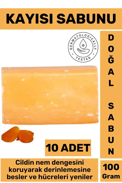 Doğal Güzel Kokulu Cilt Besleyici Yenileyici Saç Dökülmesine Karşı Organik Kayısı Sabunu 10 Adet ürün görseli 1