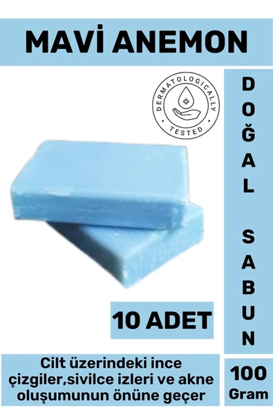 Özel Üretim Doğal Güzel Kokulu İzi Oluşumu Önleyici Organik Mavi Anemon Sabunu 10 Adet ürün görseli 1