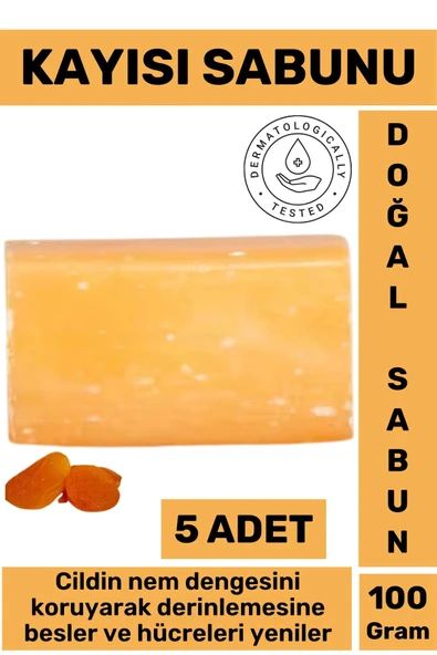 Doğal Güzel Kokulu Cilt Besleyici Yenileyici Saç Dökülmesine Karşı Organik Kayısı Sabunu 5 Adet ürün görseli 1