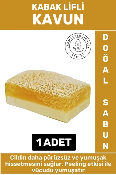 Özel Üretim Masaj Etkili Nemlendirici Kuruluk Giderici Doğal Kabak Lifli Kavun Sabunu 1 Adet ürün görseli 1