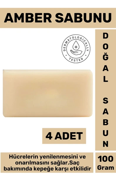 Doğal Güzel Kokulu Yenileyici Onarıcı Kepeğe Karşı Etkili Saç Güçlendirici Amber Sabunu 4 Adet ürün görseli 1