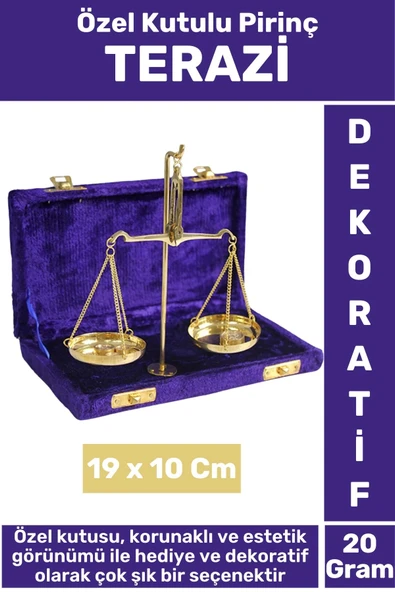 Premium Sevgili Arkadaş Özel Hediyelik Dekoratif Çok Şık Kutulu Yüksek Kaliteli Pirinç TERAZİ 20 Gr ürün görseli 1
