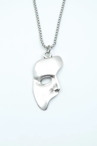 The Phantom Of The Opera - Maske Gümüş Kaplama Örme Zincir Kolye ürün görseli 1
