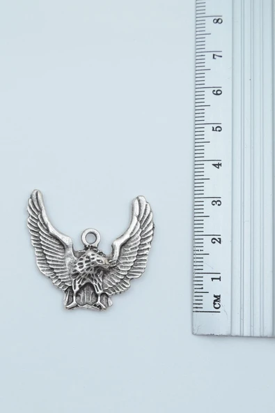 Kartal Gümüş Kaplama Örme Zincir Kolye - Resim 3