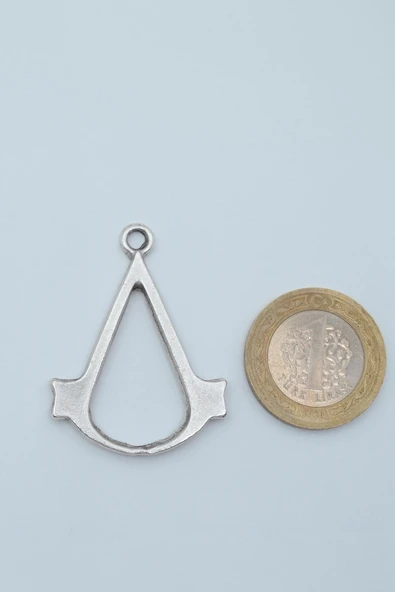 Assassin's Creed Gümüş Kaplama Örme Zincir Kolye - Resim 4