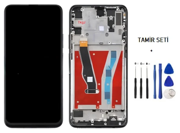 Tkgz - Y9 Prime 2019 Lcd Ekran Dokunmatik Orijinal Kalite ÇITALI SİYAH + TAMİR SETİ ürün görseli 1