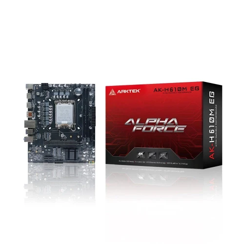 ARKTEK ALPHA FORCE, AK-H610M EG VS, 2xDDR4, M.2, 2x HDMI, DP, 12-13.14.Nesil, LGA1700 Soket, Anakart ürün görseli 1
