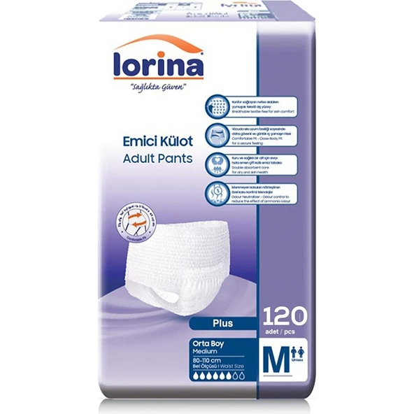 Lorina Emici Külot Yetişkin Hasta Bezi Medium 120 Adet ürün görseli 1