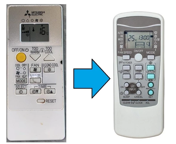 Mıtsubıshı Electrıc Klima Kumandası-Resimde Sağdaki Gönderilir ürün görseli 1