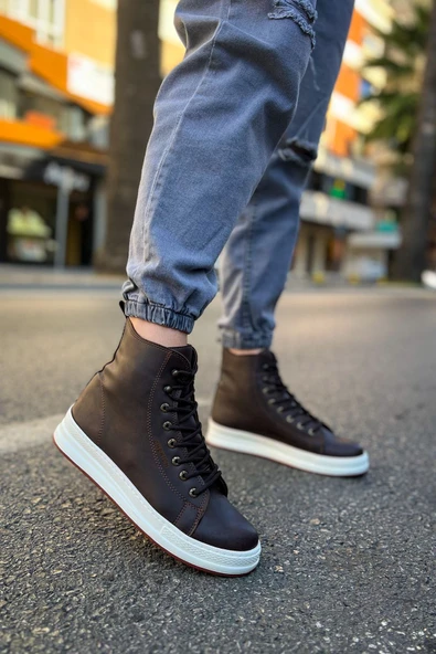 Bağcıklı Erkek Sneaker Bot Kahve - Resim 4