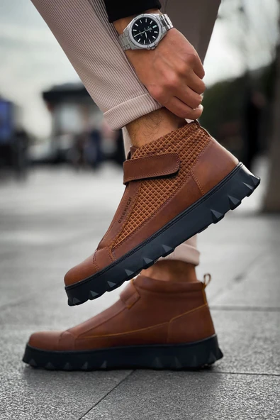 Cırtlı Erkek Sneaker Bot Taba - Resim 2